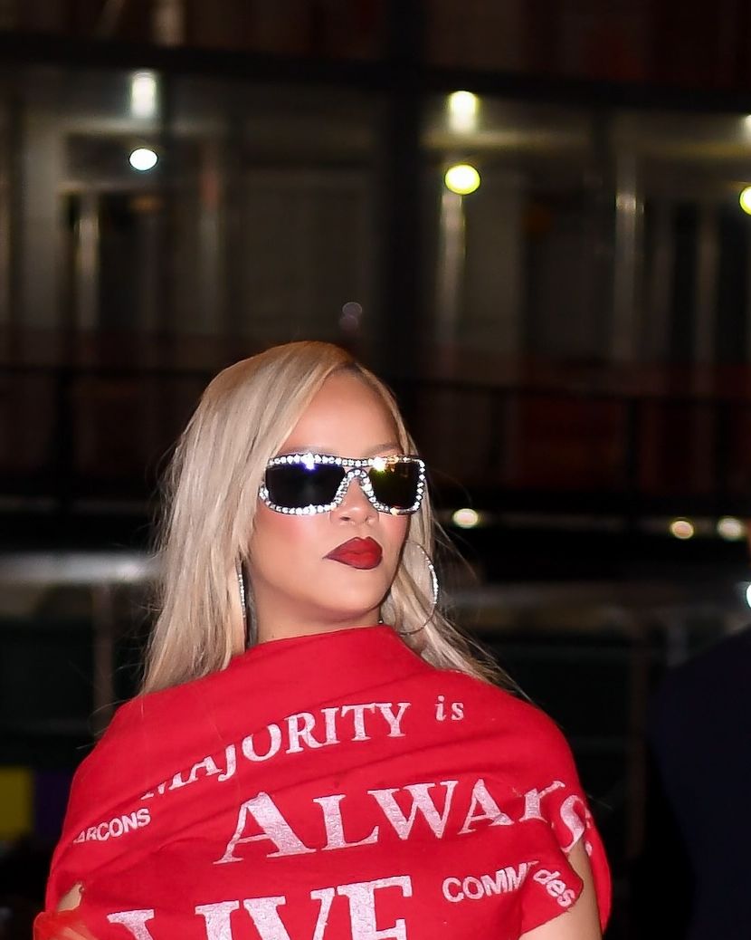 new york, new york may 12 rihanna and asap rocky seen out after movie date night in tribeca on mothers day on may 12, 2024 in new york city photo by robert kamaugc images