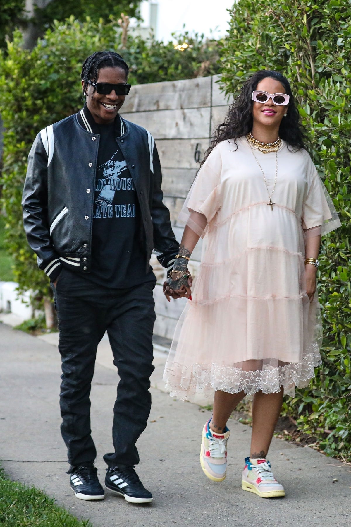 Rihanna Wore Pretty Pink Maternity Dress With A$AP Rocky Amid ...