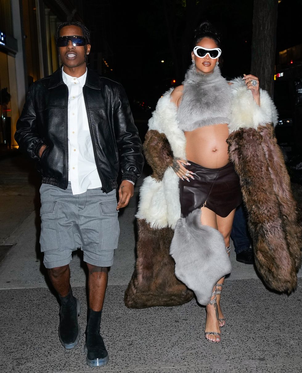 Rihanna Shows Off Baby Bump Under Luxurious Fur Coat