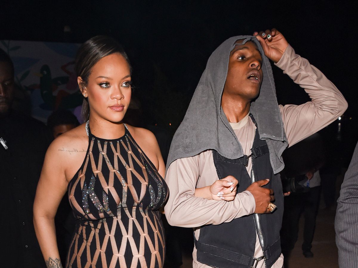 Rihanna shows off growing baby bump with A$AP Rocky at Louis
