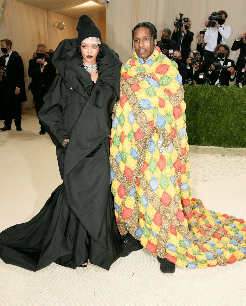 Rihanna Attends 2021 Met Gala in Balenciaga Couture with Boyfriend A$AP ...