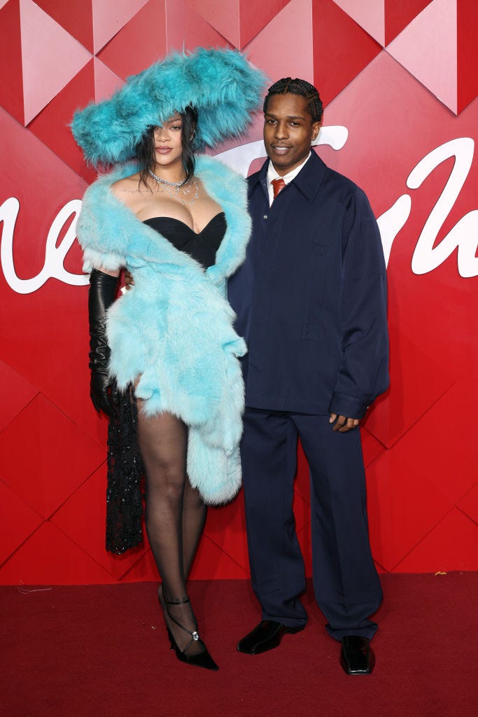 rihanna and asap rocky the fashion awards 2024