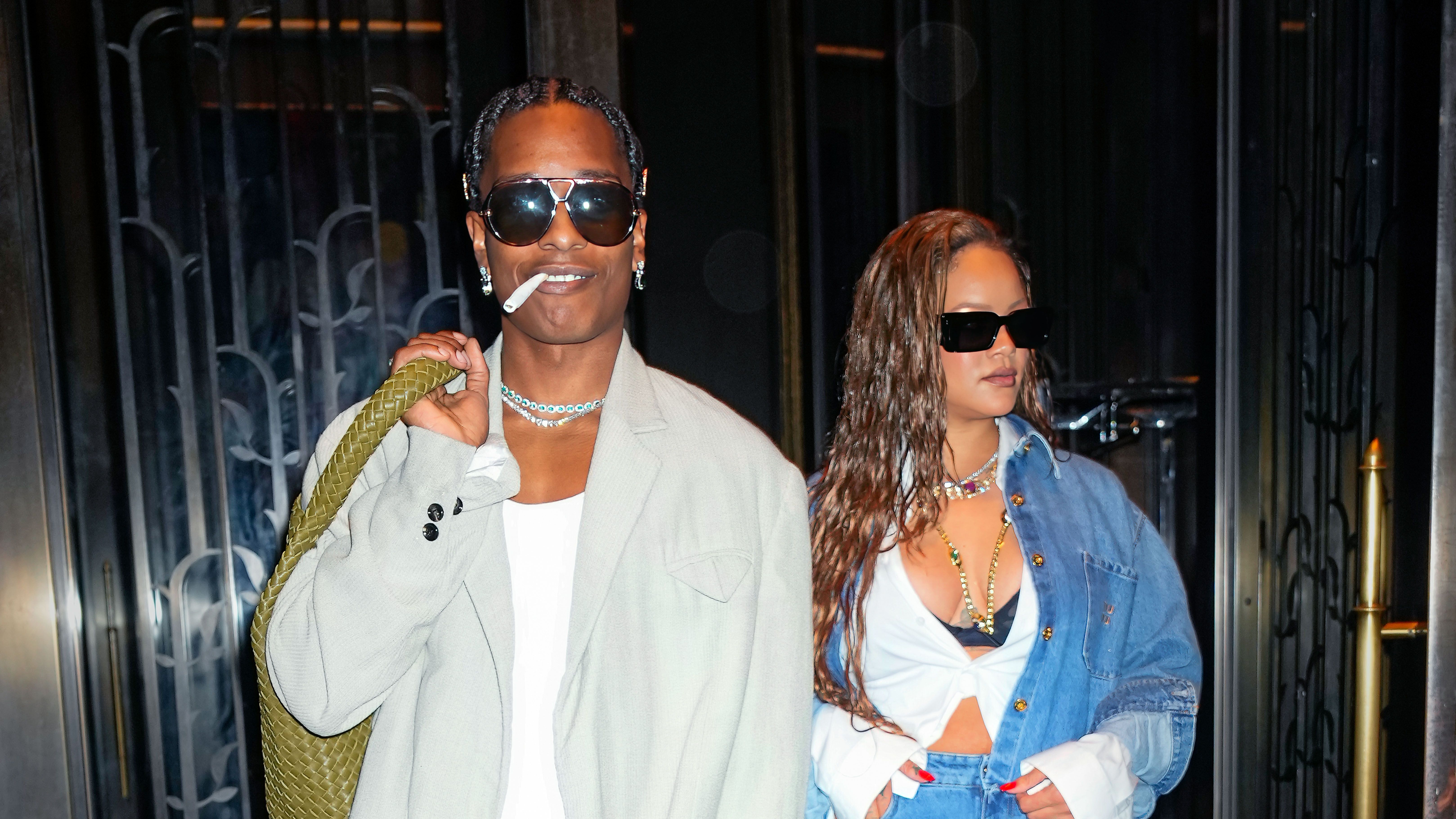 Pregnant Rihanna Wears Full Leather Look on Date Night with A$AP
