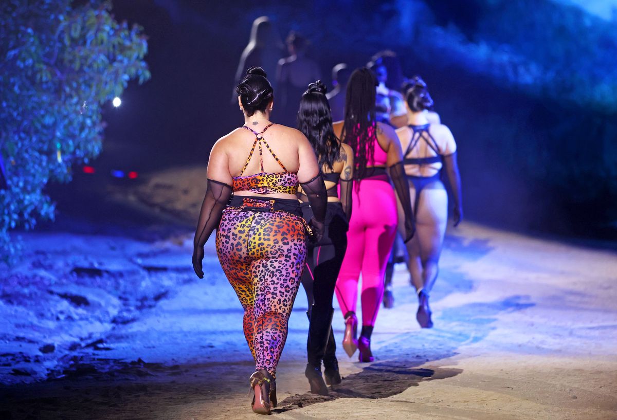 simi valley, california   november 02 l r in this image released on november 2, minami gessel, gabriette bechtel, aida osman, and vanessa romo are seen during rihannas savage x fenty show vol 4 presented by prime video in simi valley, california and broadcast on november 9, 2022 photo by matt winkelmeyergetty images for rihannas savage x fenty show vol 4 presented by prime video