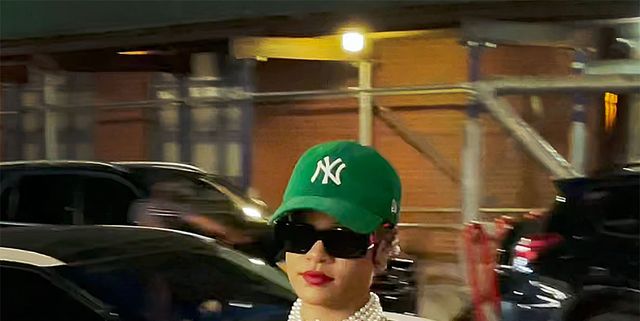 Rihanna Wears Open Jacket and Pearls to Grocery-Shop in NYC