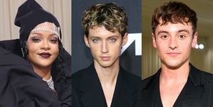 rihanna, troye and tom were in the met gala toilets together