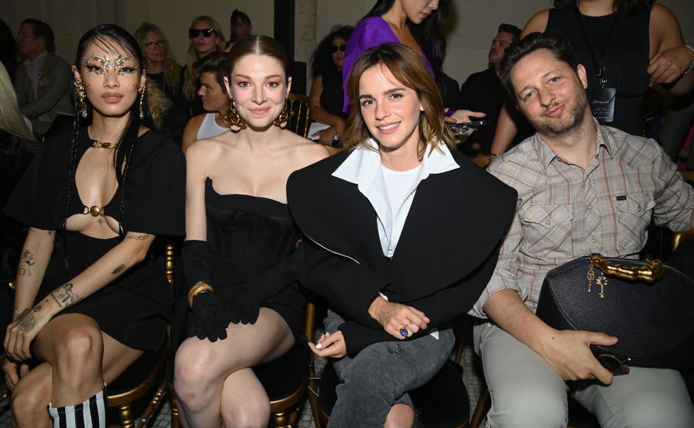 Hunter Schafer, Emma Watson Attend Schiaparelli Fashion Show