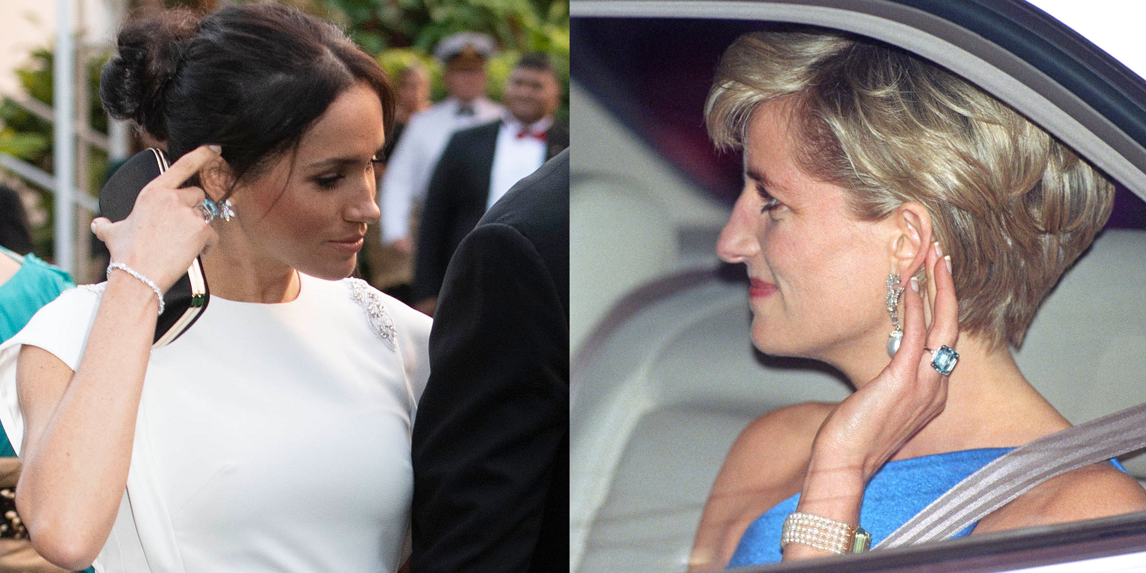 Meghan Markle wears late Princess Diana's $90,000 aquamarine ring