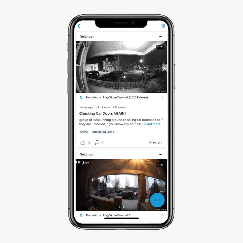 ring car camera app with posts from community