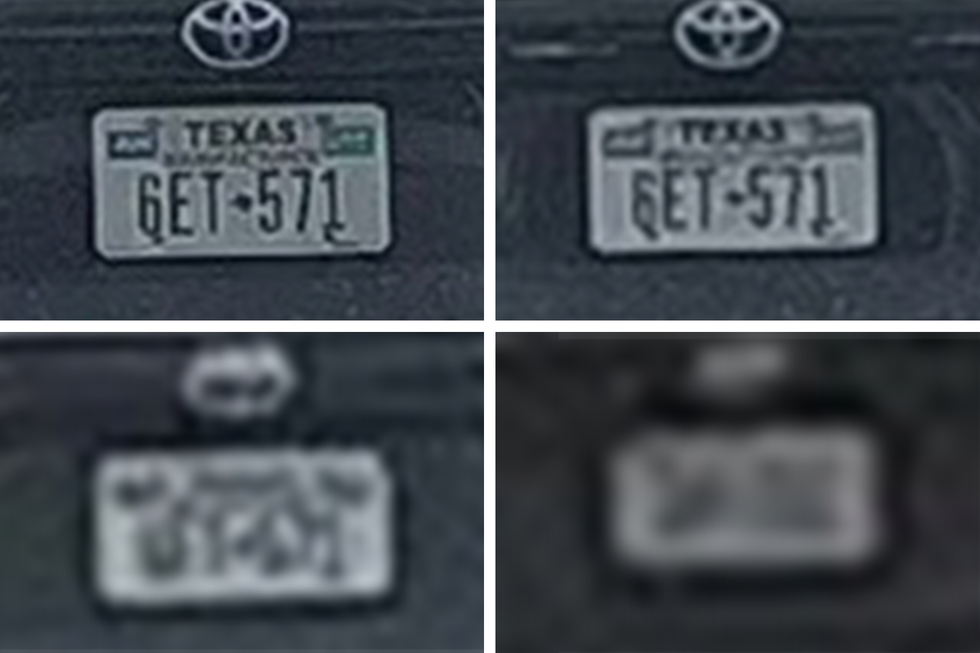 license plates up close