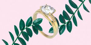 Green, Jewellery, Engagement ring, Ring, Fashion accessory, Leaf, Diamond, Plant, Wedding ceremony supply, Gemstone, 