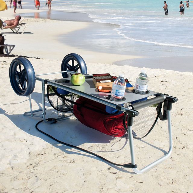 This Beach Cart Doubles as a Table, So You'll Have the Perfect Setup in the  Sand