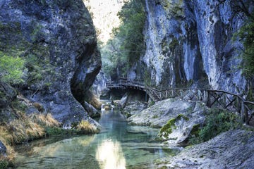 a bridge over a river