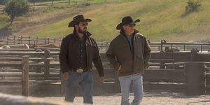 rip and john walking through the ranch