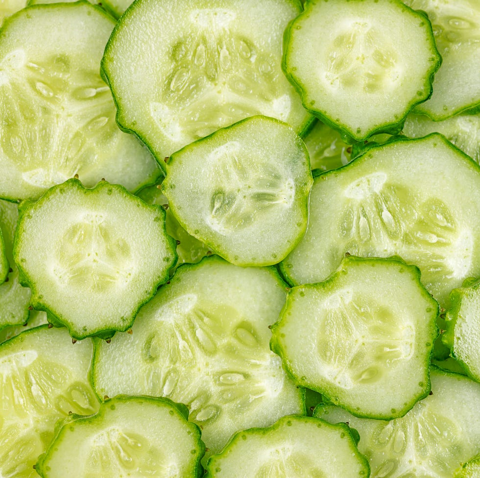 Ripe, sliced, fresh fruits, organic cucumber