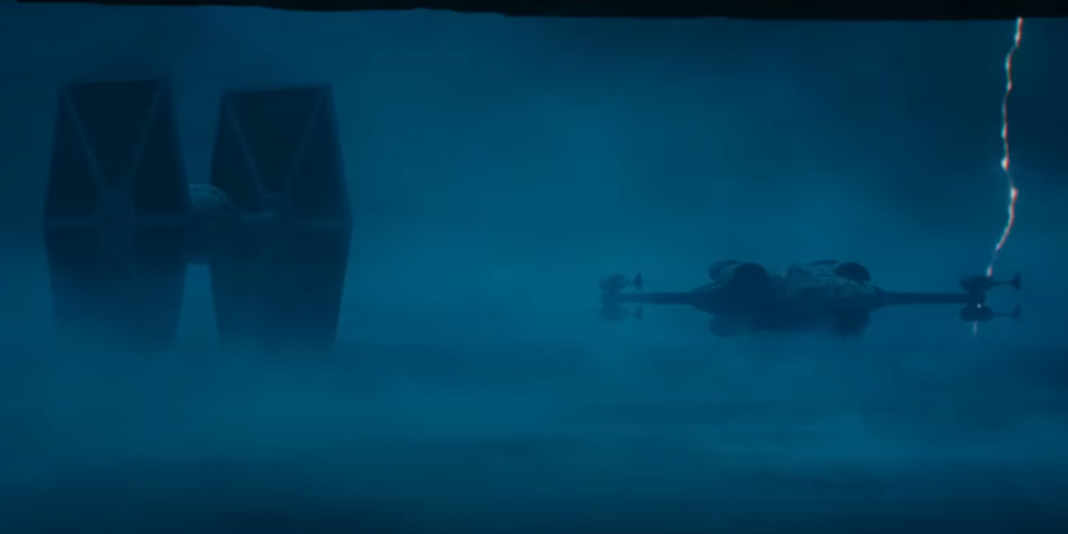Tie Fighter y X Wing en Star Wars, el ascenso de Skywalker.