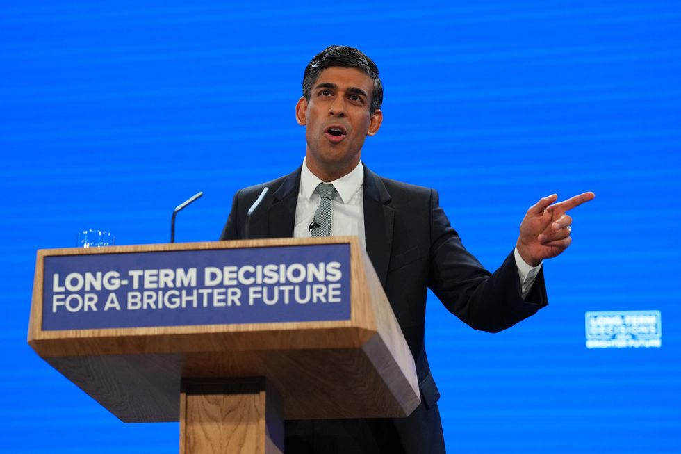 rish sunak at the conservative conference 2023