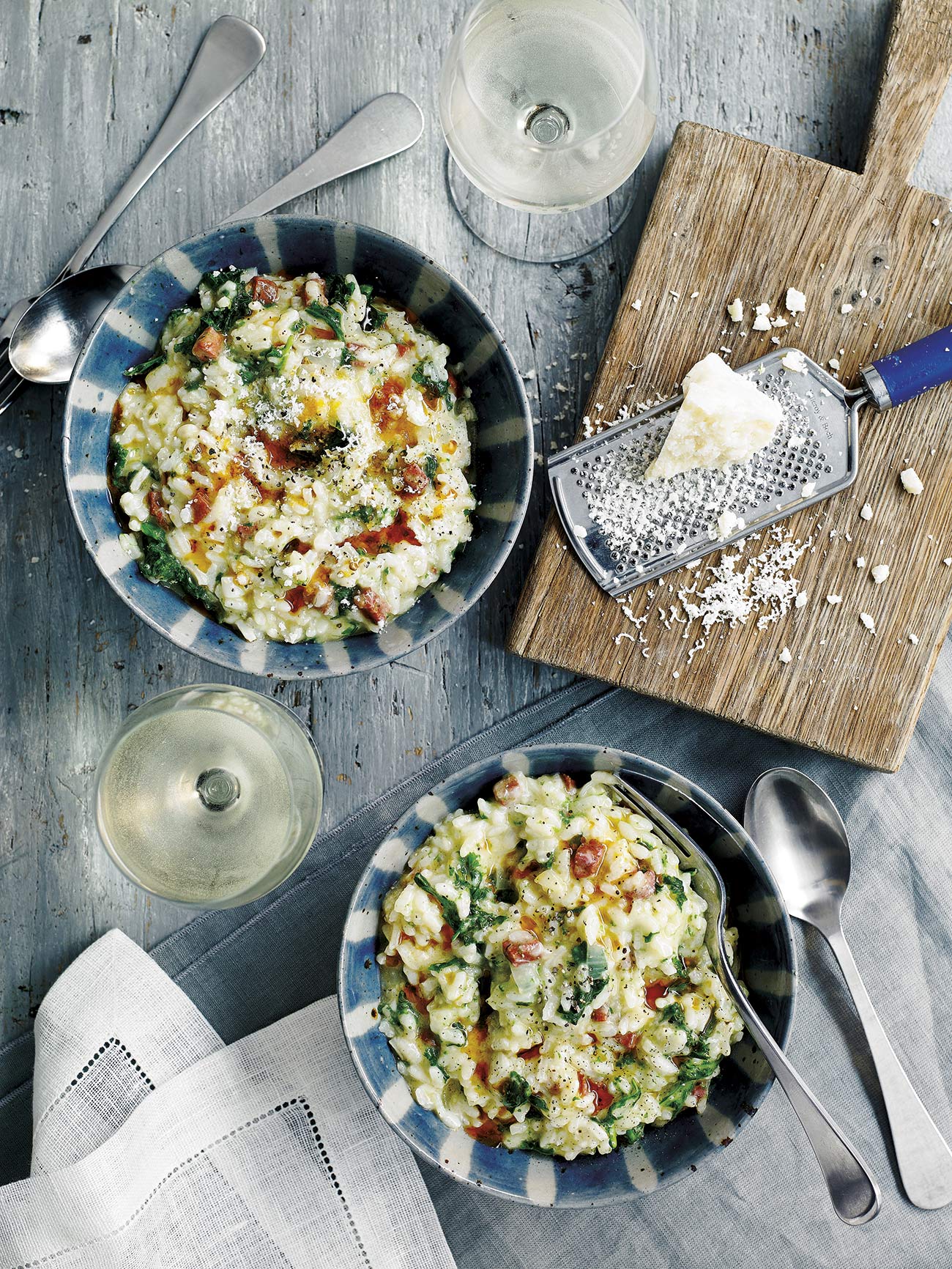 risotto de kale y chorizo