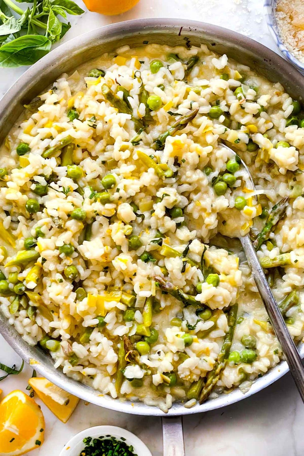 asparagus risotto with peas