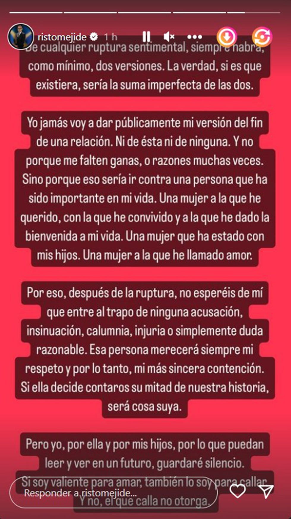 ﻿risto mejide confirma en instagram su ruptura con natalia almarcha