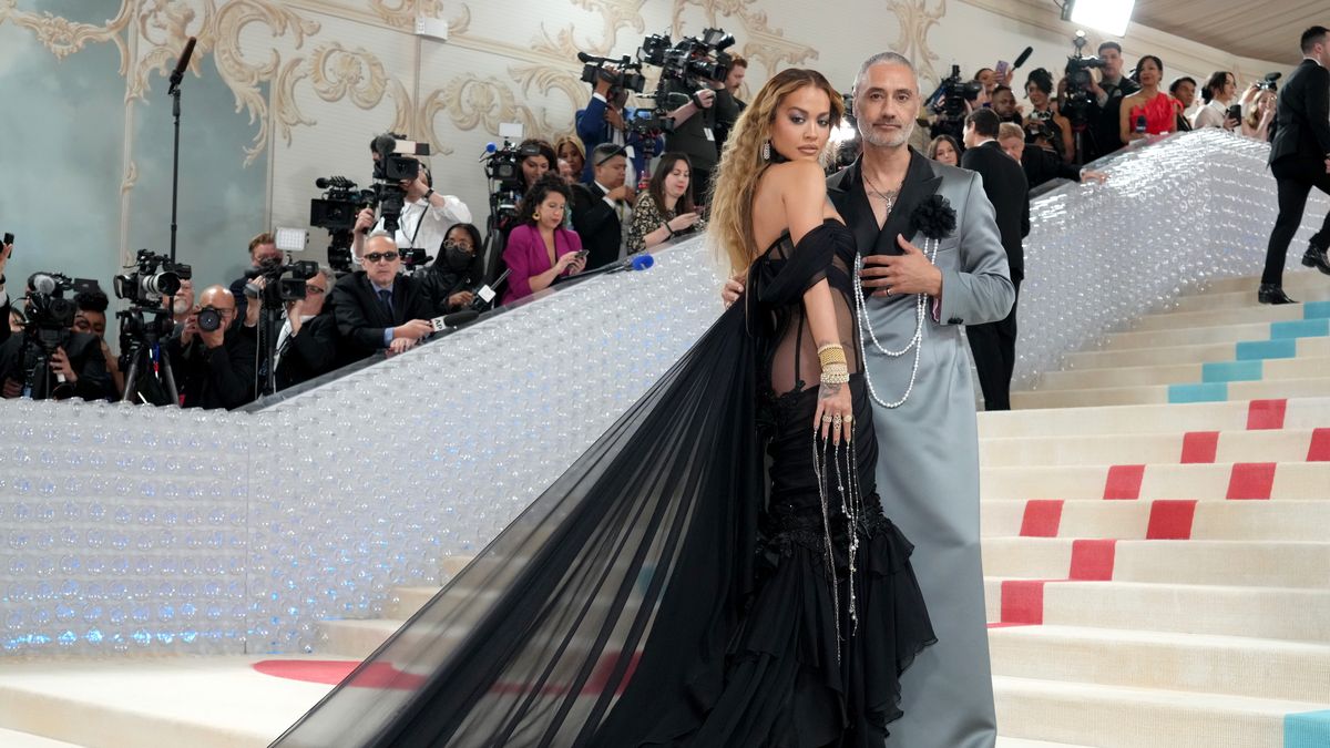 preview for Rita Ora wears gothic gown at Met Gala 2023