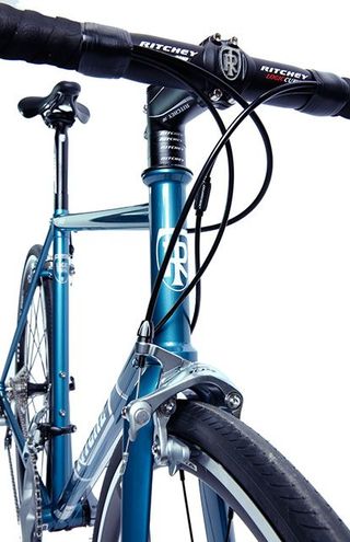 Bicycle, Bicycle part, Bicycle wheel, Bicycle frame, Bicycle handlebar, Hybrid bicycle, Vehicle, Bicycle fork, Blue, Bicycle accessory, 