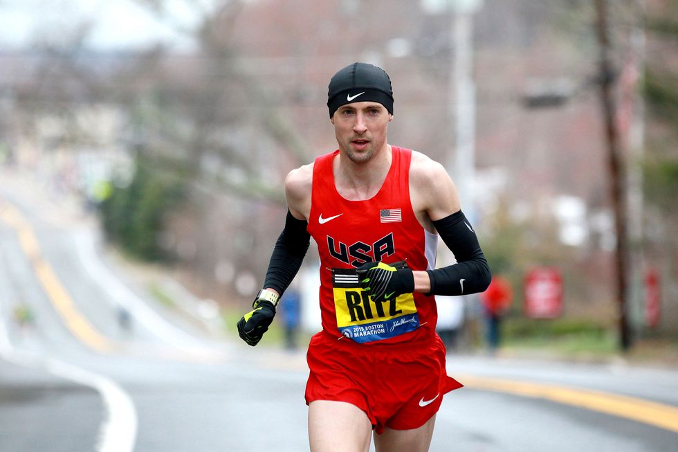Dathan Ritzenhein at the 2015 Boston Marathon