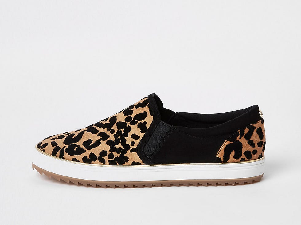 River island leopard hot sale print trainers