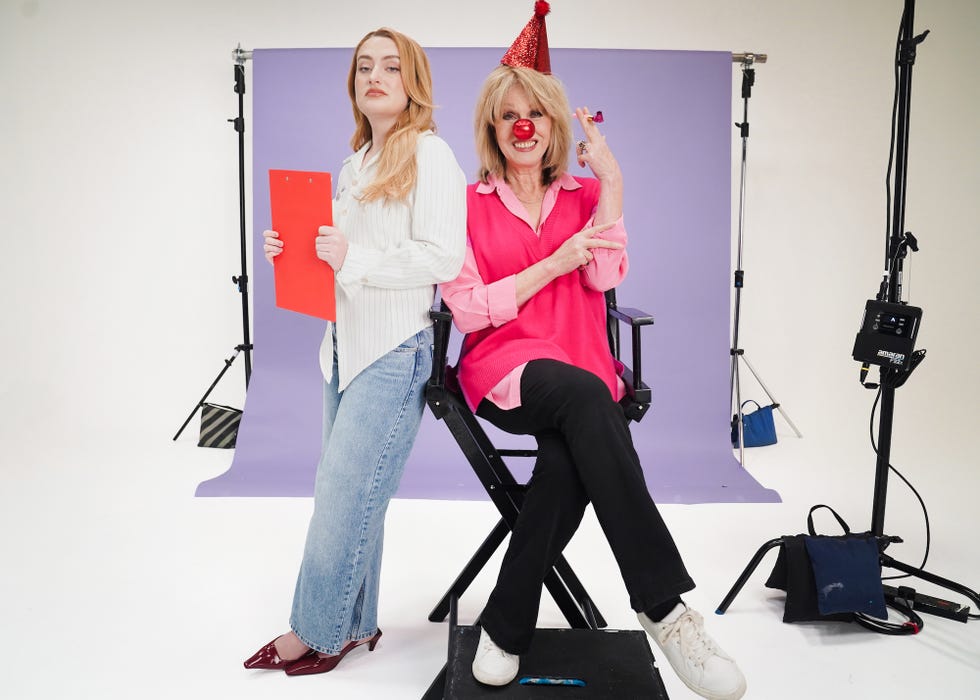 london, united kingdom january 2025 joanna lumley and amelia dimoldenberg star in a special sketch to launch red nose day 2025 celebrating 40 years of comic relief and its iconic pop culture moments, joanna lumley is interrupted by amelia dimoldenberg, whos keen to make sure red nose day is as relevant as possible in 2025 taken in london on the 21st january 2025 photo by daniel lovedaycomic relief