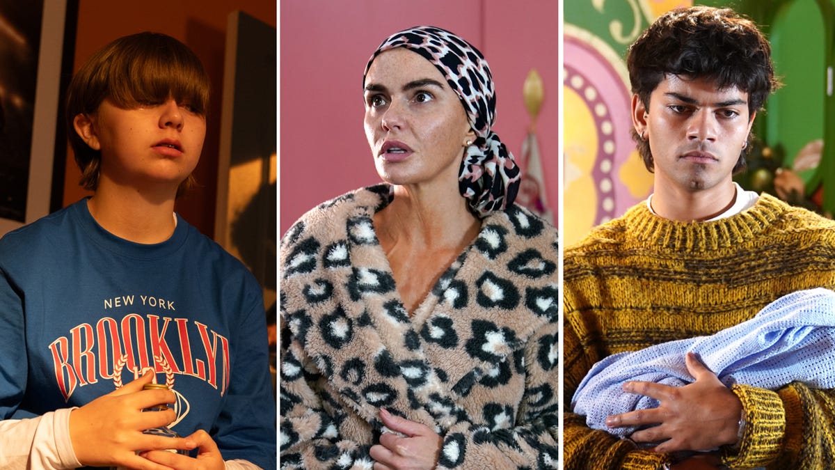 Video player poster image preview for Hollyoaks Soap Scoop! Mercedes and Freddie plan Christmas escape