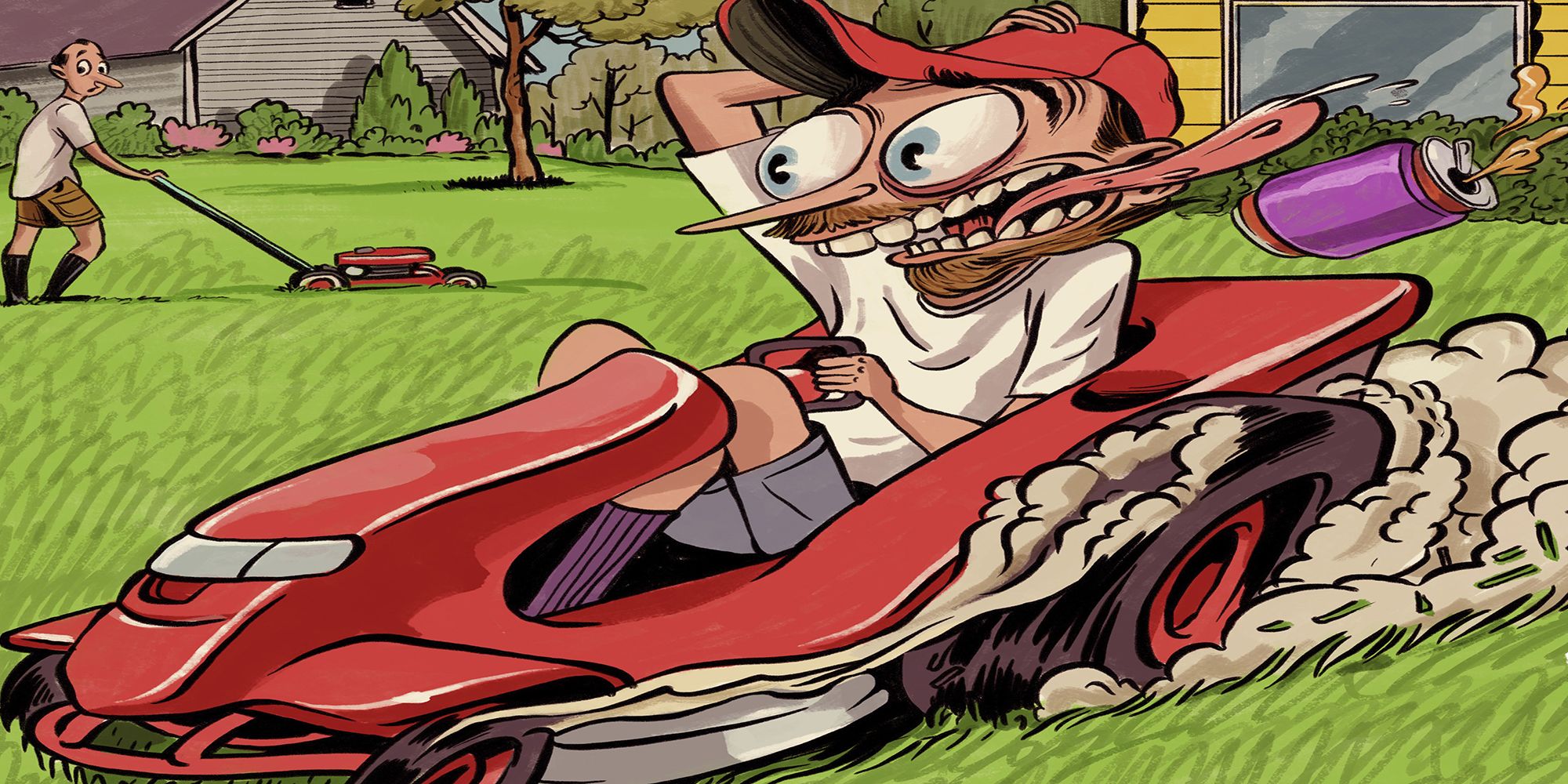 Angry Lawn Mower Cartoon