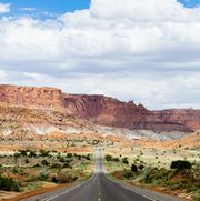 road leading to capitol reef np utah usa