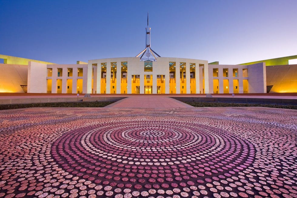 Het parlementsgebouw in Canberra