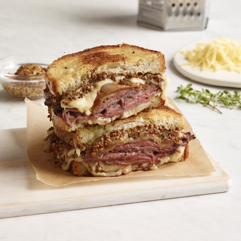 roast beef and french onion grilled cheese