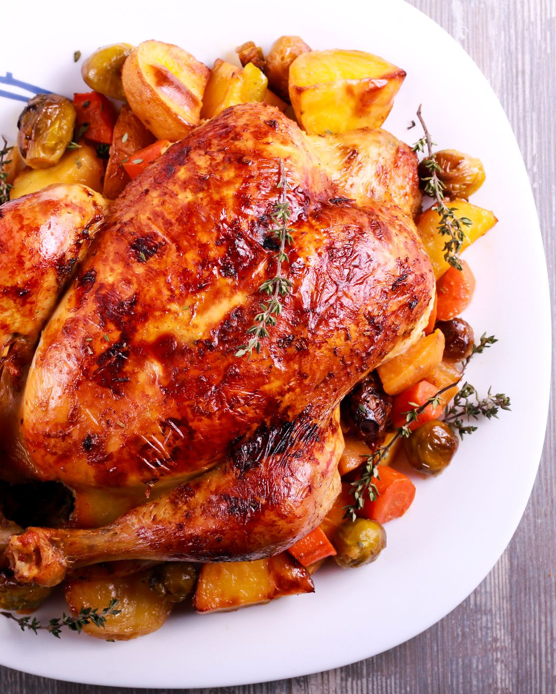 roast chicken with root vegetables