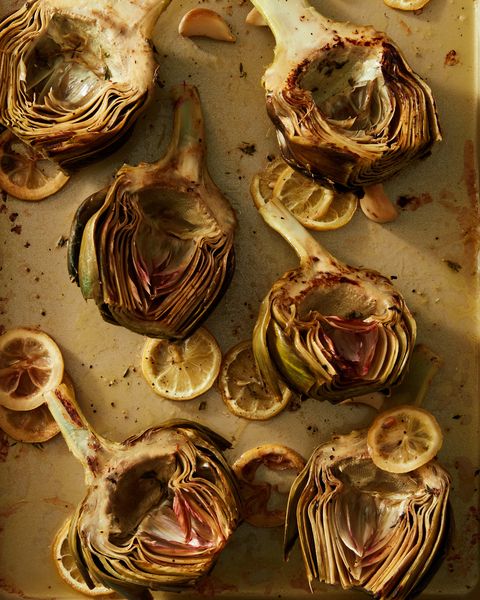 roasted artichokes with lemon and garlic