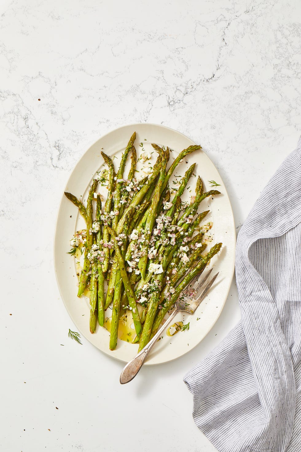 roasted asparagus salad with feta vinaigrette
