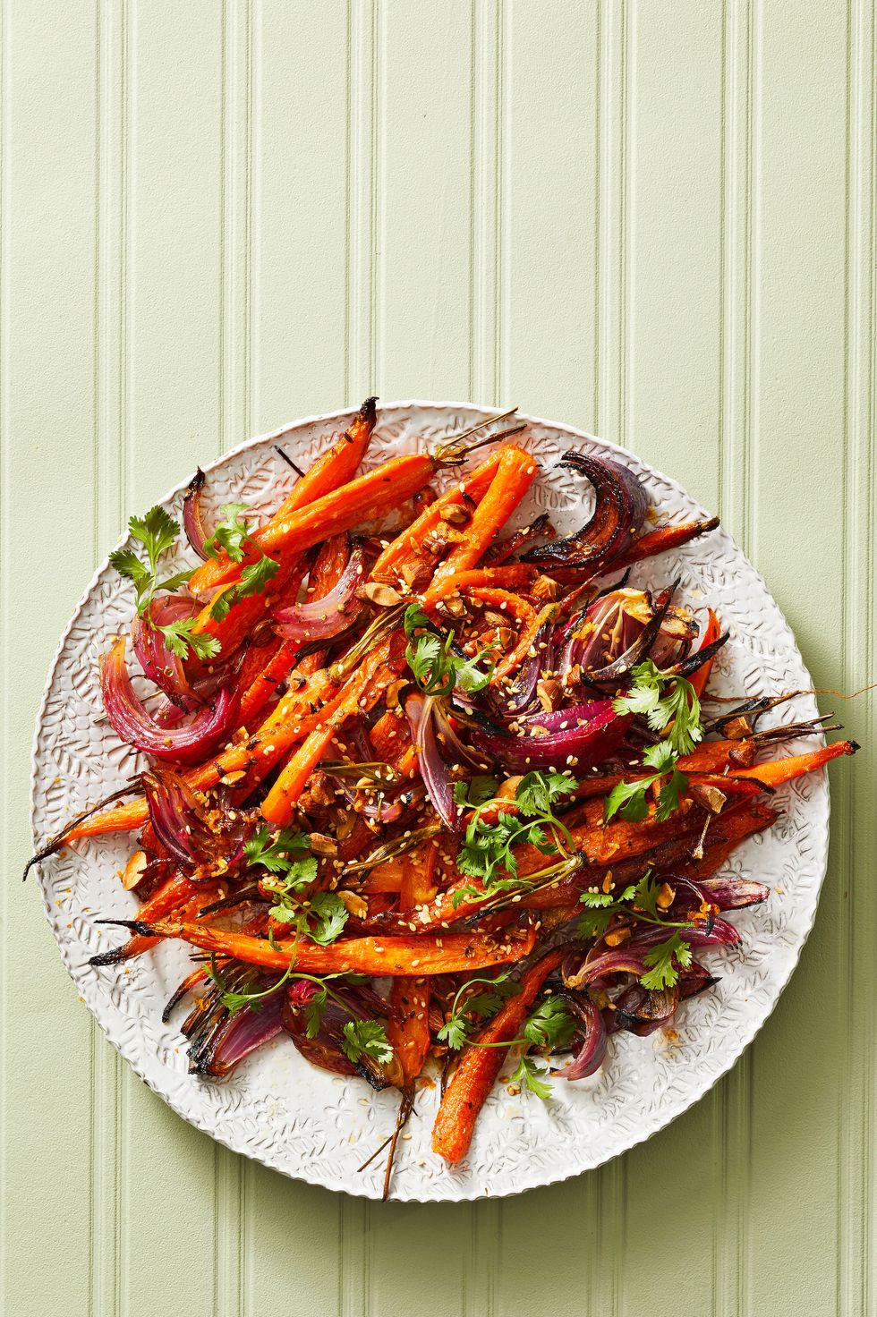 roasted carrots and red onions