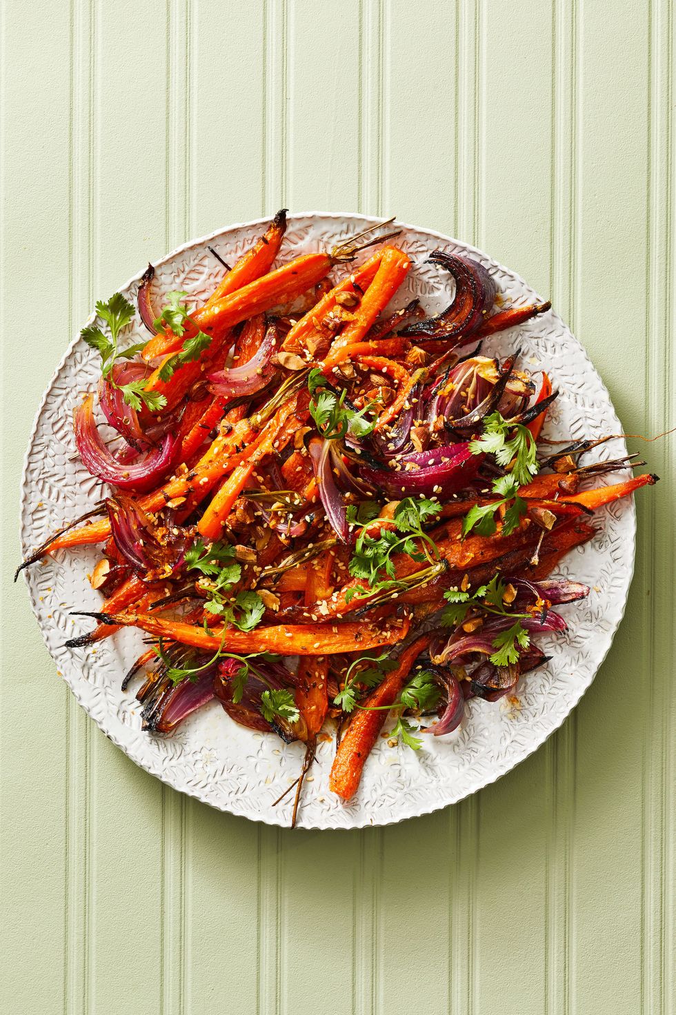 roasted carrots and red onions