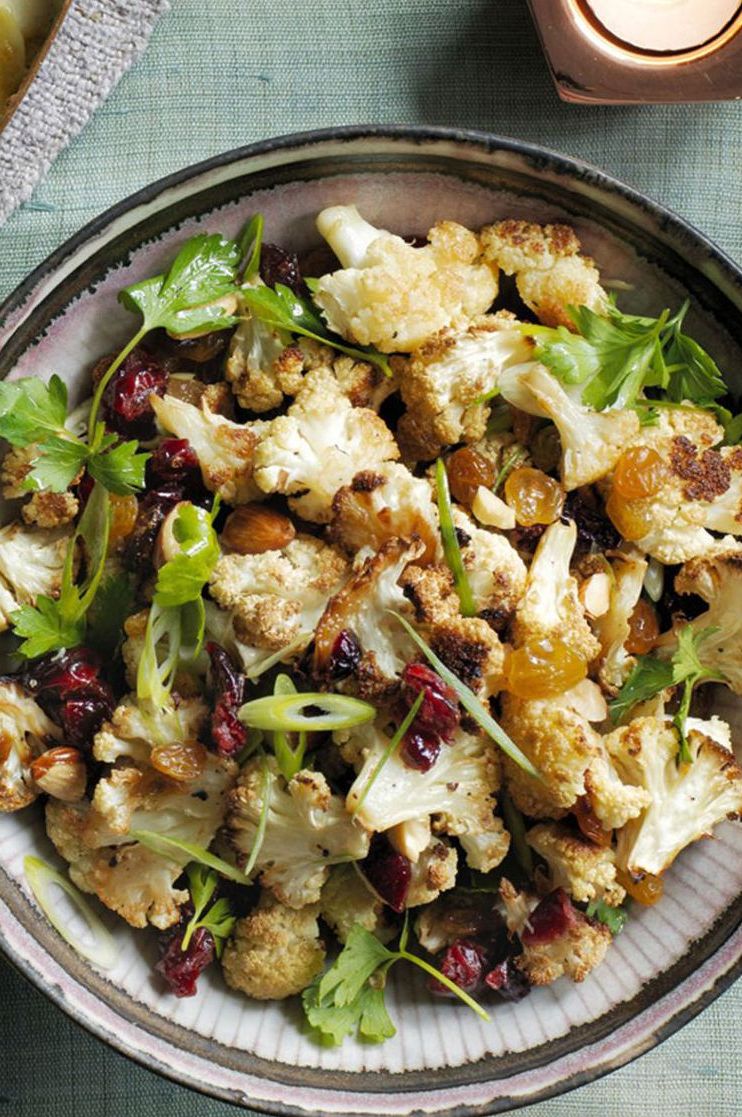 vegan thanksgiving recipes roasted cauliflower salad