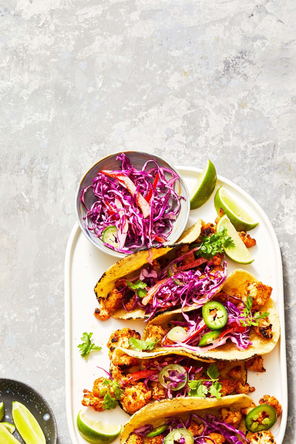 low calorie roasted cauliflower tacos meal