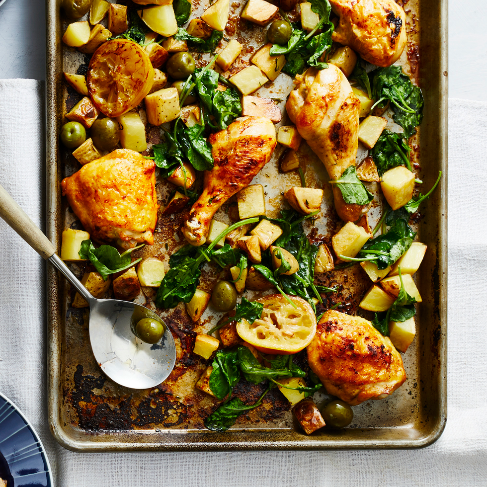 best healthy dinner recipes roasted chicken and potatoes with kale