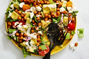 roasted chickpea and avocado salad