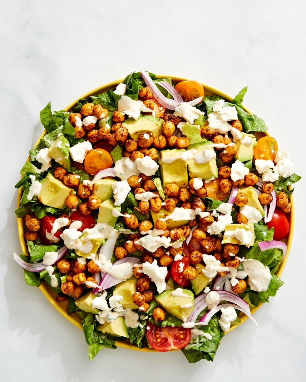 roasted chickpea and avocado salad