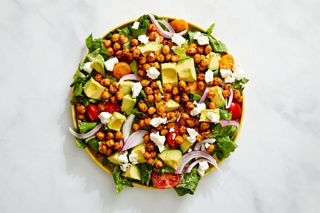 roasted chickpea and avocado salad