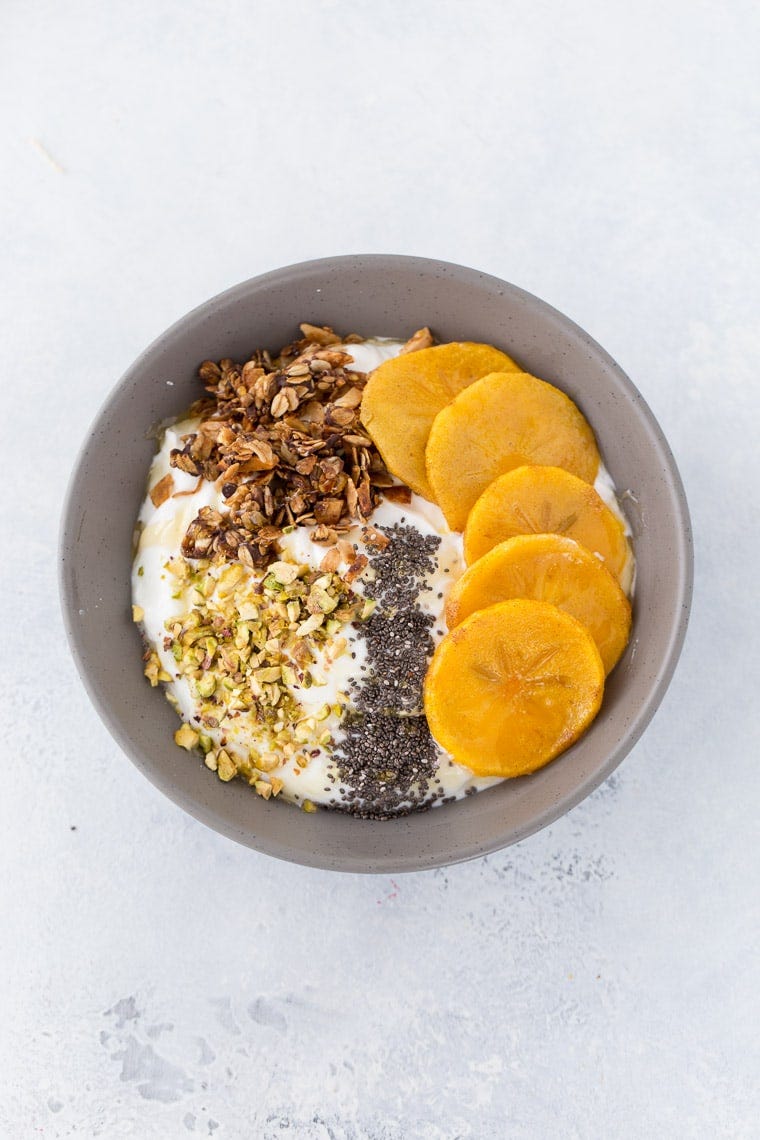 best persimmon recipes roasted persimmon yogurt bowl
