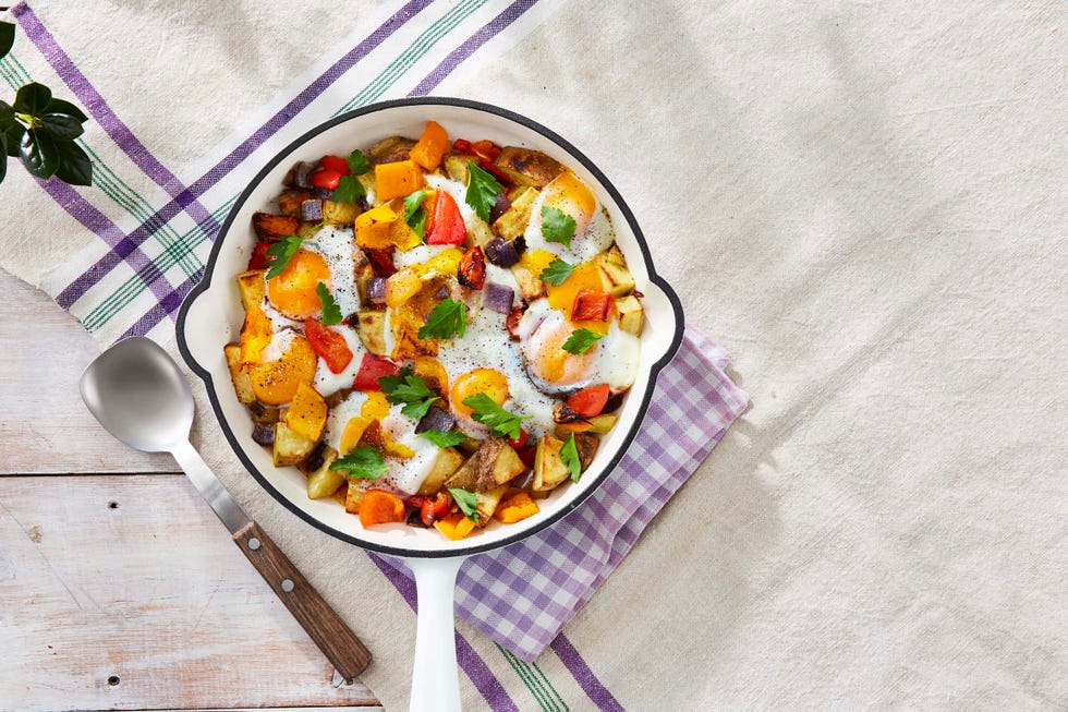 roasted potato and pepper hash