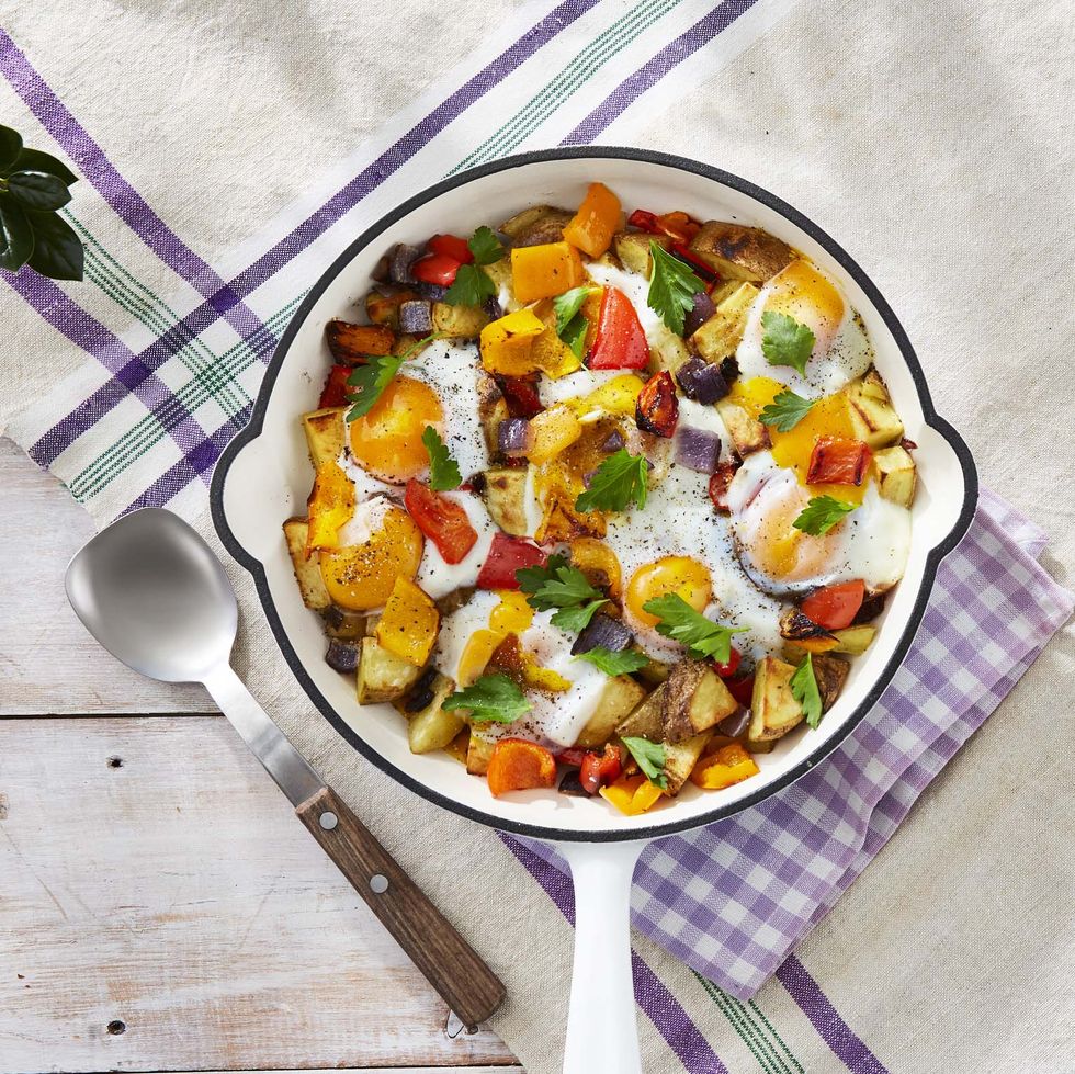 roasted potato and pepper hash
