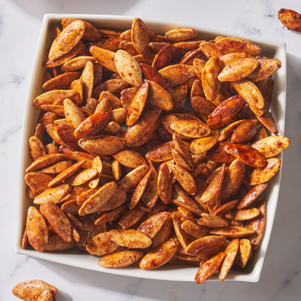 seasoned roasted pumpkin seeds with flaky sea salt