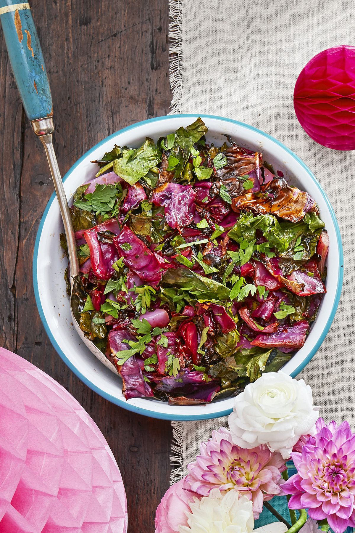 roasted red cabbage and collard green slaw recipe
